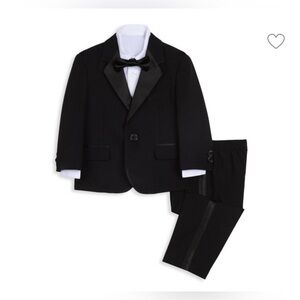 Nautica Baby Boy Tuxedo Suit 4 Piece Set & BR Velvet Loafers 18 months